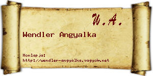 Wendler Angyalka névjegykártya